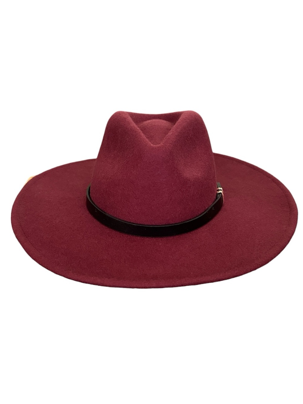 HOUSE OF HARLOW 1960 Burgundy Wool Wide Brim Fedora Rancher Hat Cowgirl Festival